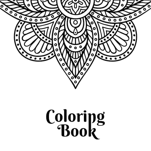 Mandala coloring book cover page