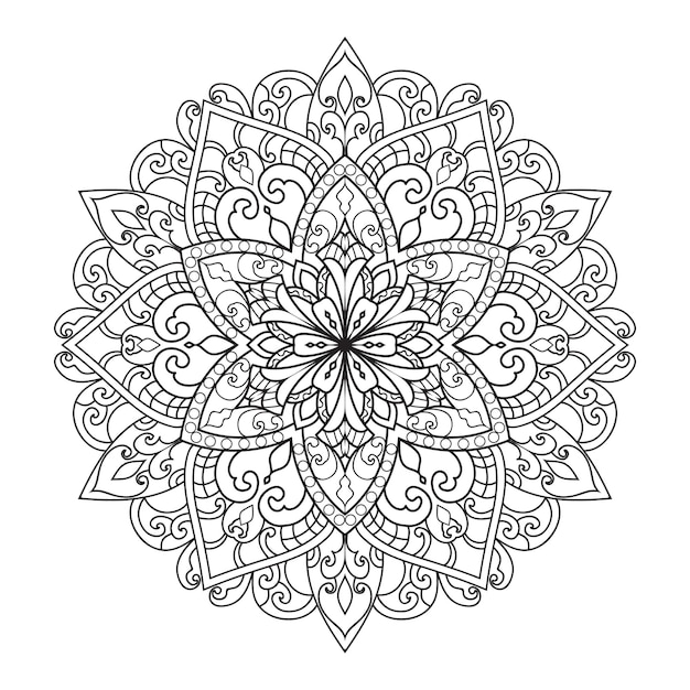 Mandala for coloring book. Decorative round ornament. anti-stress therapy pattern.