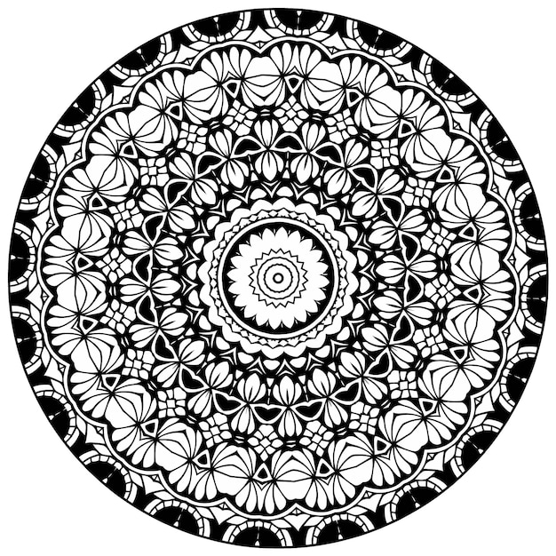 Mandala. Coloring book pages. Indian antistress medallion. Abstract islamic flower, arabic henna