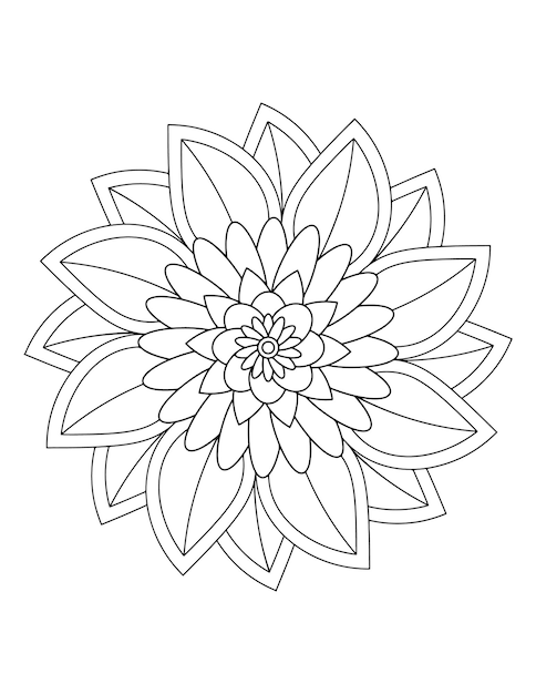 Mandala coloring design for beginners, Mehndi flower pattern for Henna drawing and tattoo.