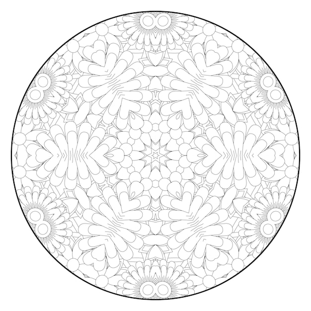 Mandala coloring page for adults Floral mandala coloring page Circular mandala coloring page