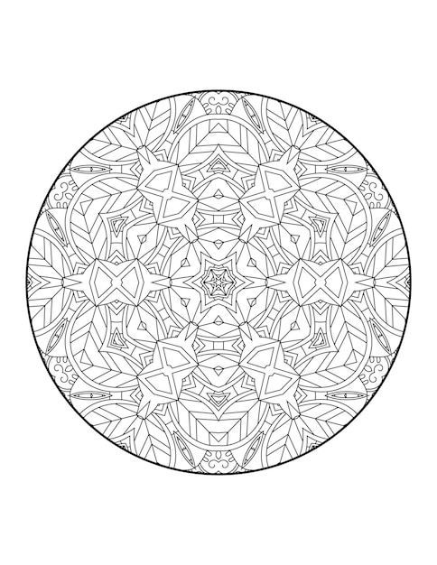 Mandala coloring page for adults and hand drawn outline mandala coloring book for kids line art