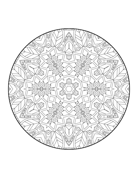 Mandala coloring page for adults and hand drawn outline mandala coloring book for kids line art