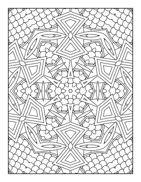 Mandala coloring page for adults and hand drawn outline mandala coloring book for kids line art