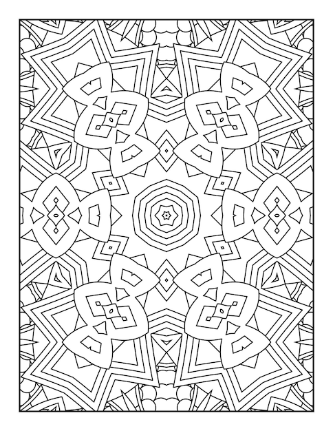 Mandala coloring page for adults and hand drawn outline mandala coloring book for kids line art