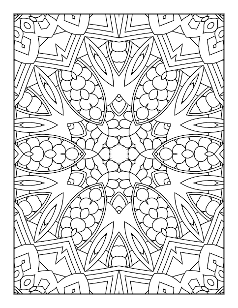 Mandala coloring page for adults and hand drawn outline mandala coloring book for kids line art