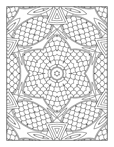 Mandala coloring page for adults and hand drawn outline mandala coloring book for kids line art