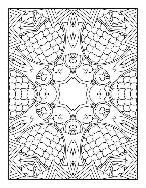 Mandala coloring page for adults and hand drawn outline mandala coloring book for kids line art