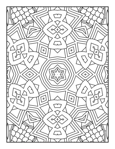 Mandala coloring page for adults and hand drawn outline mandala coloring book for kids line art