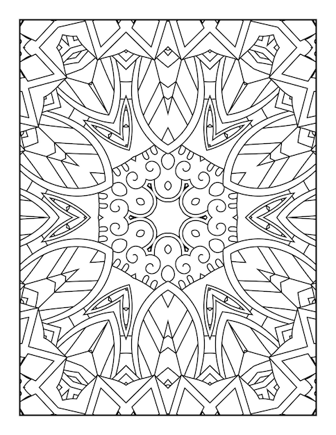 Mandala coloring page for adults and hand drawn outline mandala coloring book for kids line art