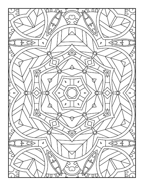 Mandala coloring page for adults and hand drawn outline mandala coloring book for kids line art