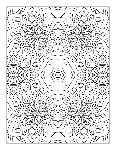 Mandala coloring page for adults and hand drawn outline mandala coloring book for kids line art