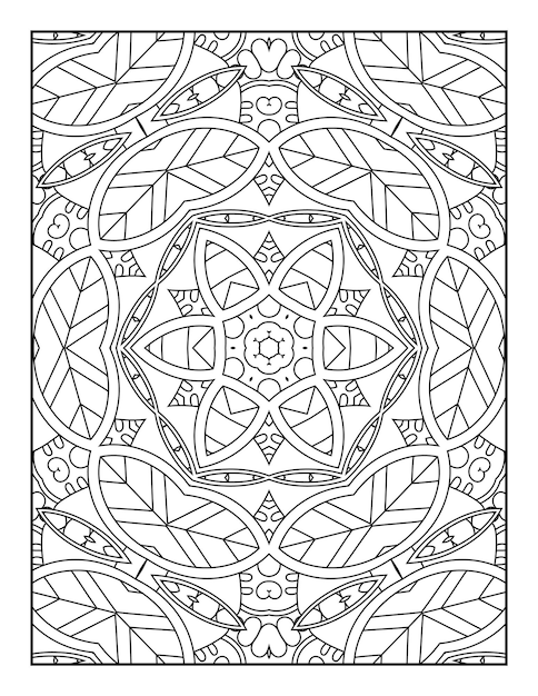 Mandala coloring page for adults and hand drawn outline mandala coloring book for kids line art