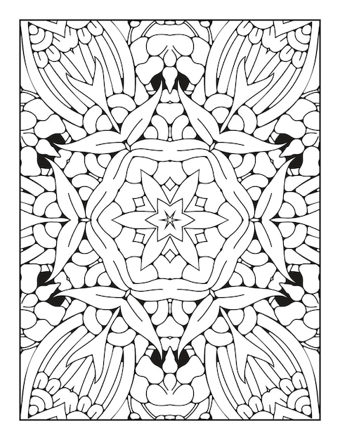 Mandala coloring page for adults and hand drawn outline mandala coloring book for kids line art