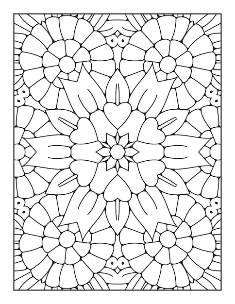 Mandala coloring page for adults and hand drawn outline mandala coloring book for kids line art