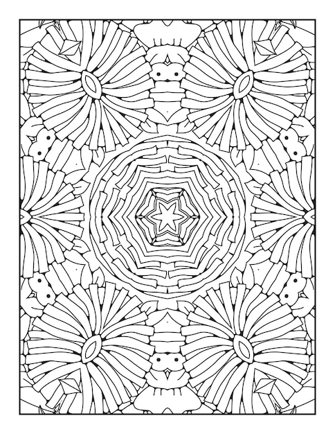 Mandala coloring page for adults and hand drawn outline mandala coloring book for kids line art