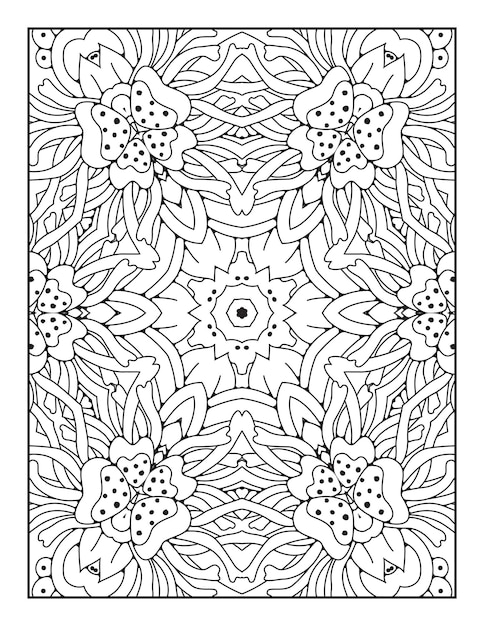 Mandala coloring page for adults and hand drawn outline mandala coloring book for kids line art