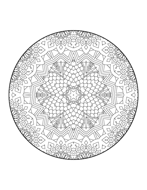 Mandala coloring page for adults and hand drawn outline mandala coloring book for kids line art