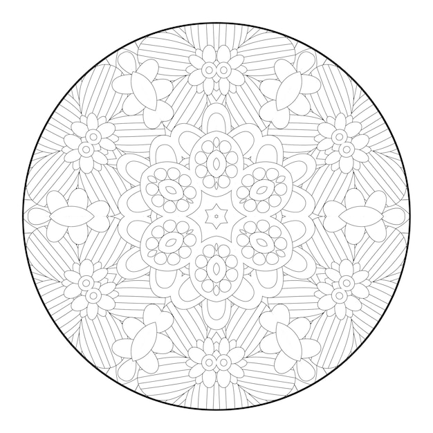 Mandala coloring page kdp interior Coloring page for kids and adults Floral mandala coloring page