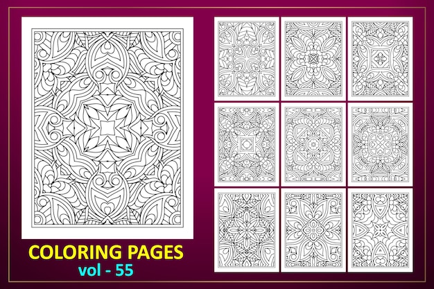 Mandala coloring page KDP interior Coloring page mandala background Oriental pattern