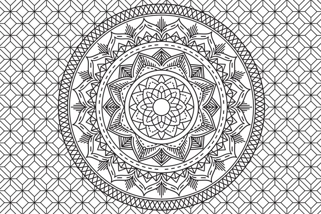 Mandala coloring page for kids and adults page for relaxation and meditation