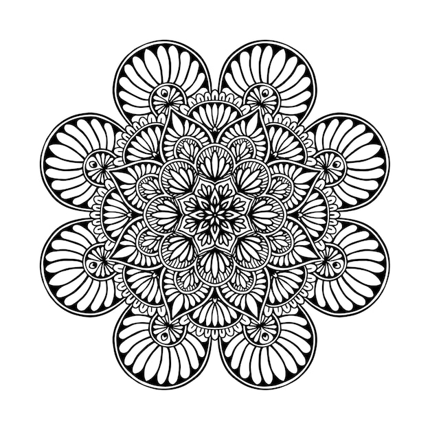 Mandala coloring page, Oriental therapy