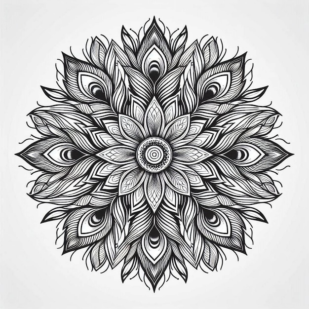 Vector mandala coloring page