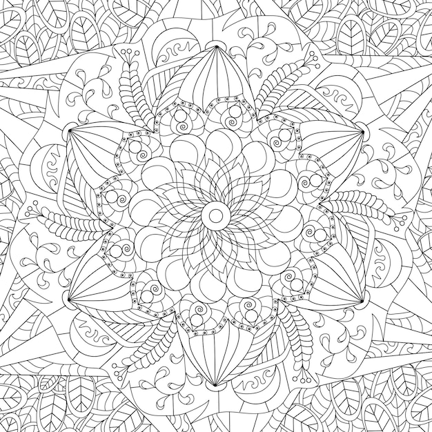 Mandala coloring vector for adults