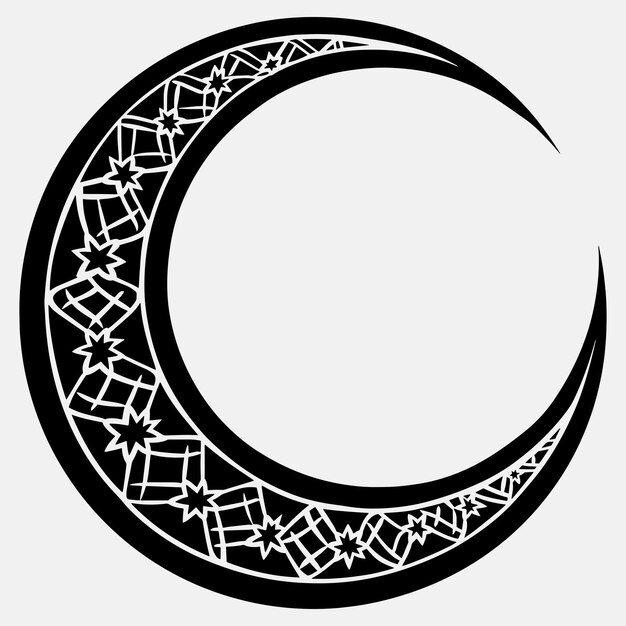 Vector mandala crescent moon vector illustration