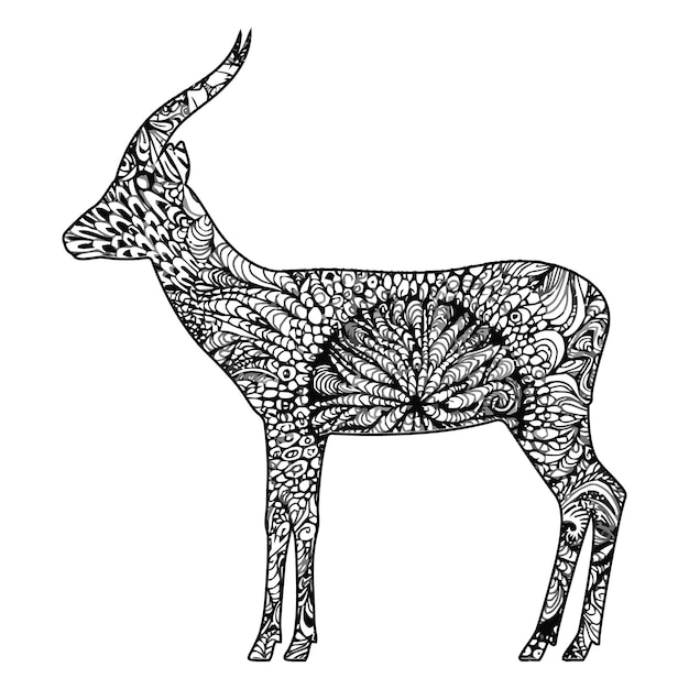 Mandala Deer coloring page for kids