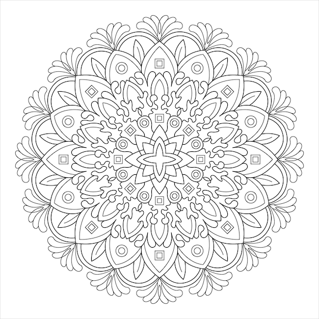 Mandala design for adult coloring pages