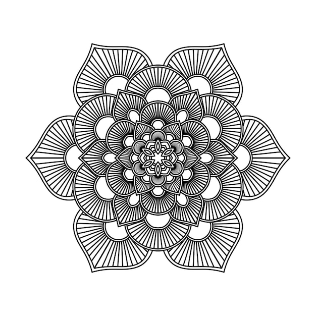 Mandala design background for adult coloring page