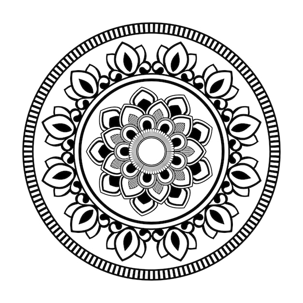 Mandala design background for adult coloring page