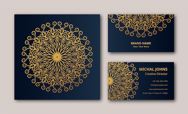 Mandala design background vector business card  