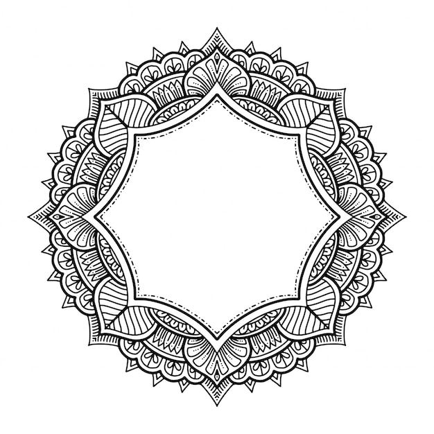 Vector mandala design for coloring book  