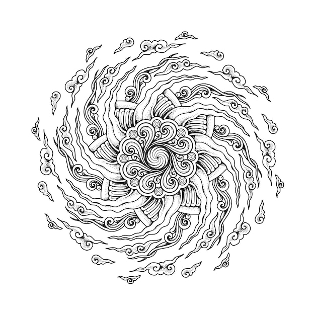 Mandala Design for coloring page adult