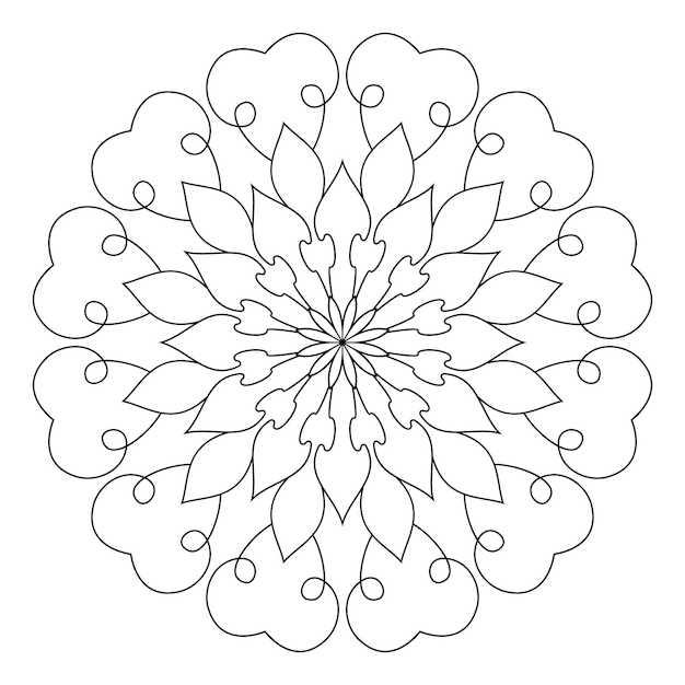 Mandala design for coloring page decorative round ornament antistress therapy pattern yoga logo