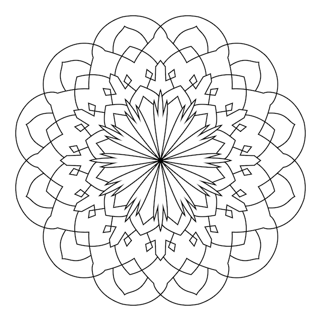 Mandala design for coloring page decorative round ornament antistress therapy pattern yoga logo