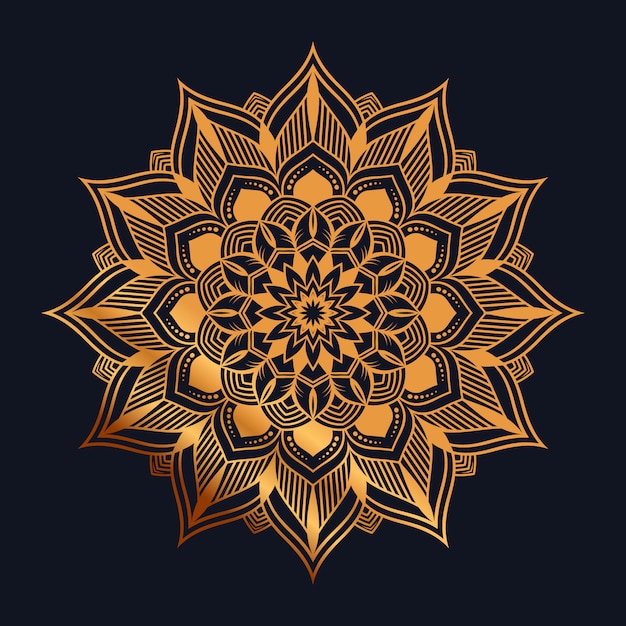 Mandala design on golden look