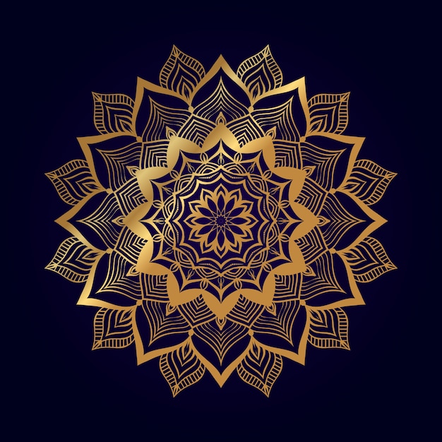 Mandala design on golden look