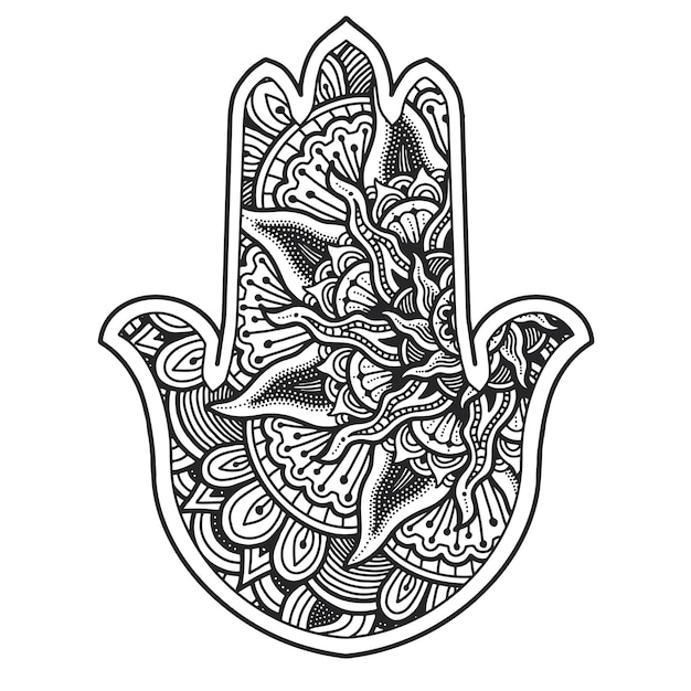 Mandala Design. Hamsa symbol  