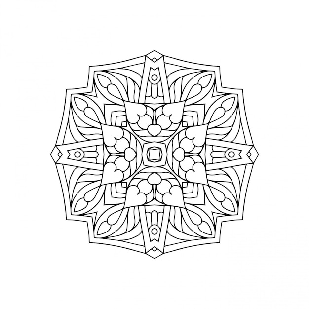 Mandala design. Lineart, decorative elements