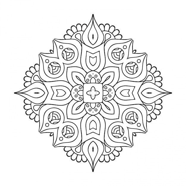 Mandala design. Lineart, decorative elements