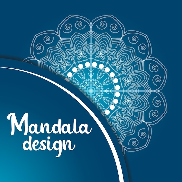 mandala design luxury whit white color background