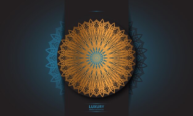 Mandala design round luxury design golden brush text.