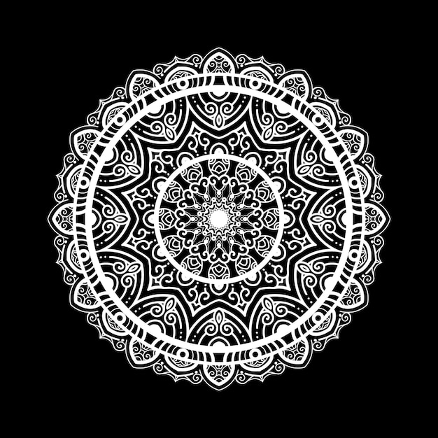 Mandala design template with black background