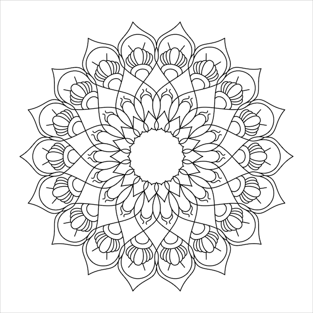 Mandala design vector for coloring