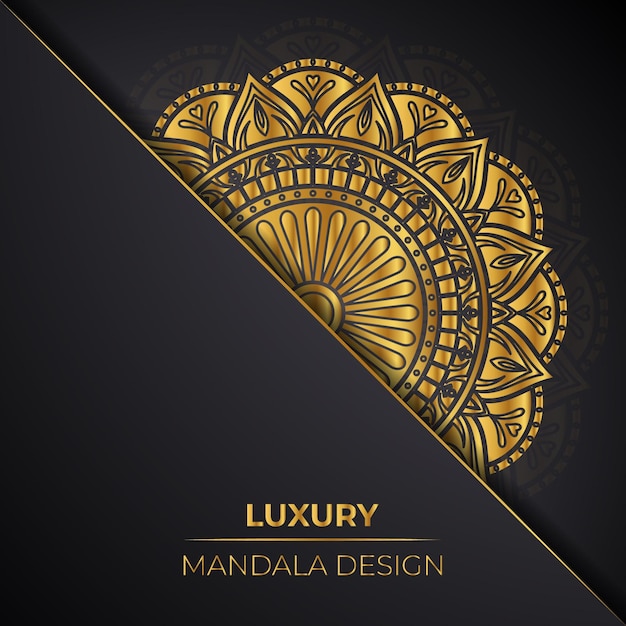 Mandala design with golden Decorative for print