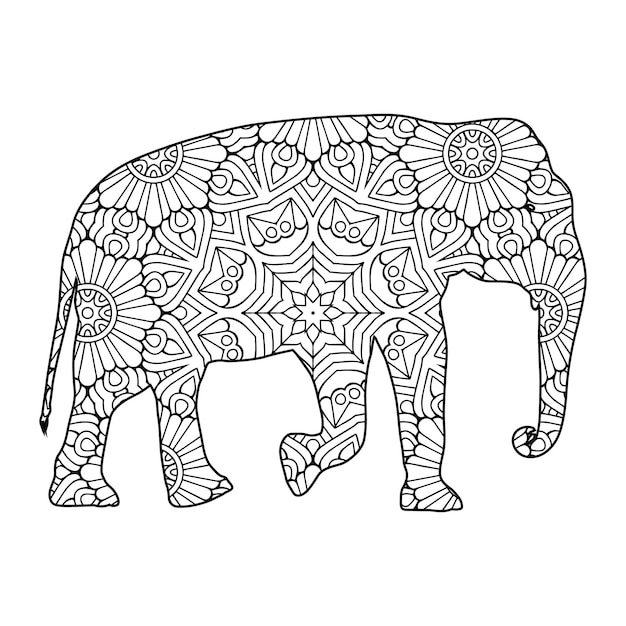 Mandala Elephant Coloring Page For Kids