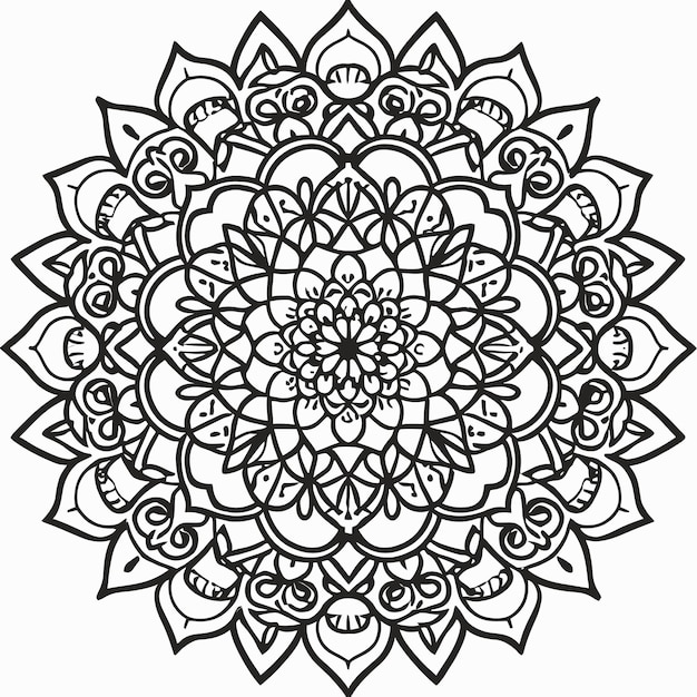 Mandala Floral Background Design Coloring Page